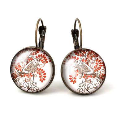 Pendientes grandes pájaros orientales
