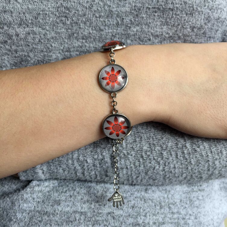 Frauen armband rote Blume