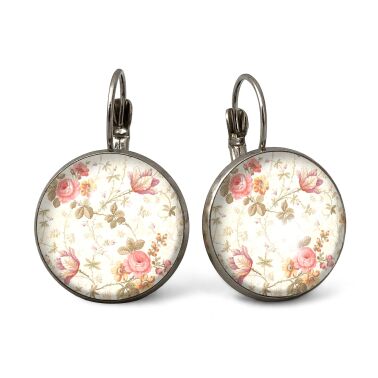 Grandes Boucles d'oreilles roses rétro