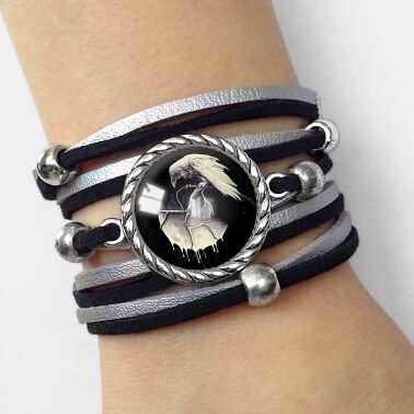 Frauen armband weißer Rabe