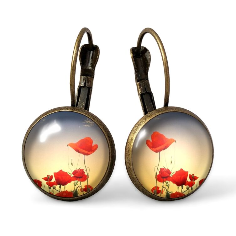 Boucles d'oreilles coquelicots