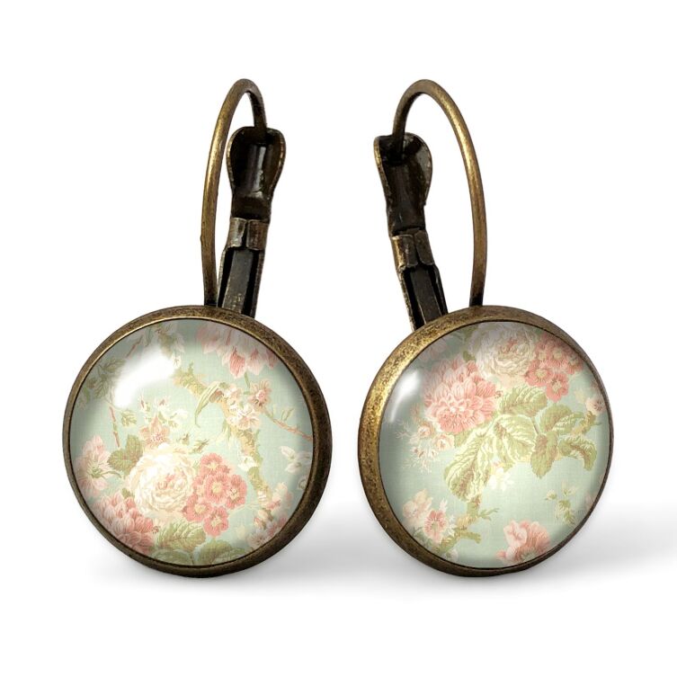 Boucles d'oreilles roses rétro