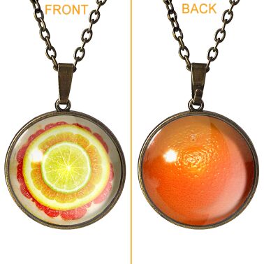 Big two-sided citrus necklace 