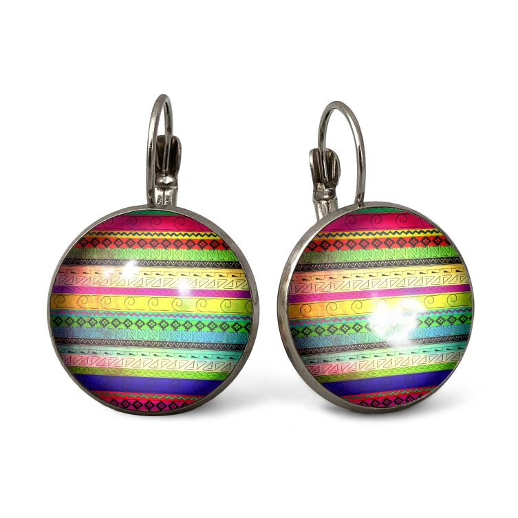 Big aztec pattern earrings