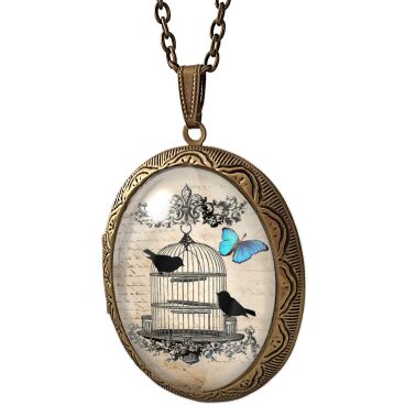 Medaillon oiseaux dans la cage