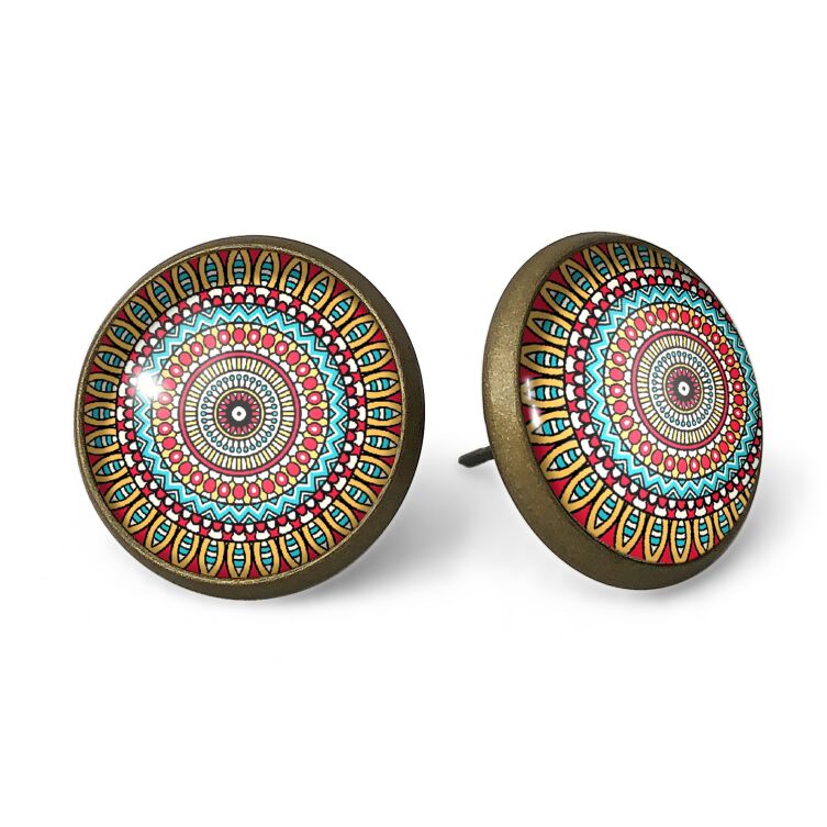 Kolczyki wkręty Mandala