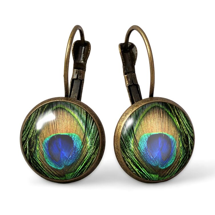 Boucles d'oreilles oeil de paon