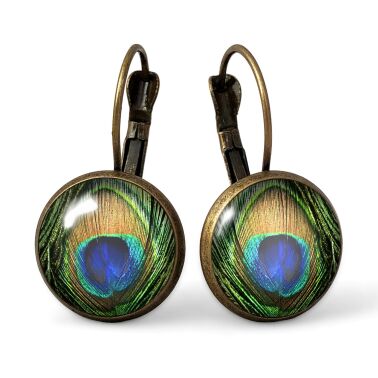 Boucles d'oreilles oeil de paon