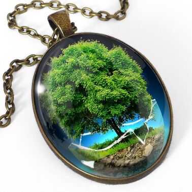 Oval halskjede natur