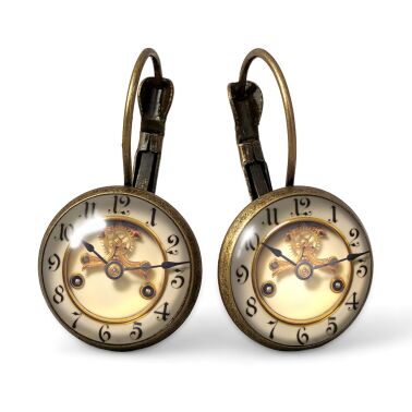 Boucles d'oreilles vieille horloge