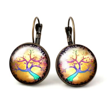 Pendientes grandes árbol de otoño