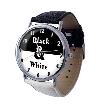 Unique montre black and white