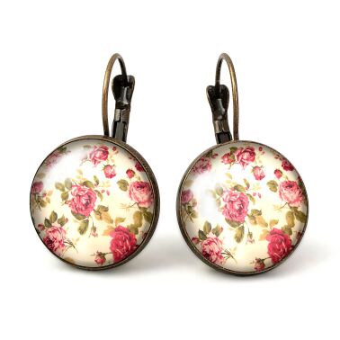 Grandes Boucles d'oreilles roses rétro