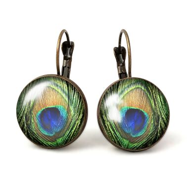 Grandes Boucles d'oreilles oeil de paon