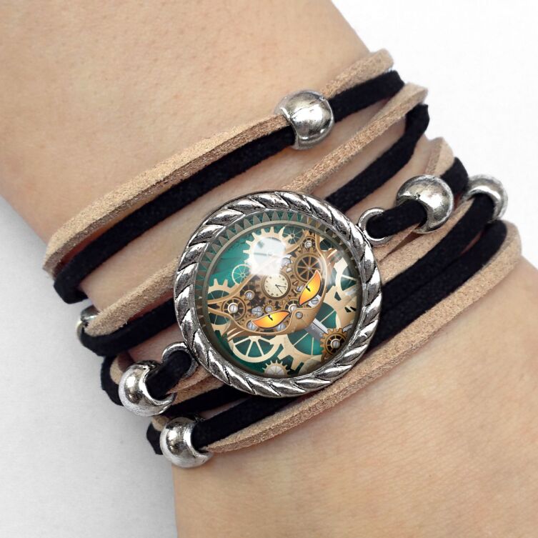 Frauen armband Steampunk Katze