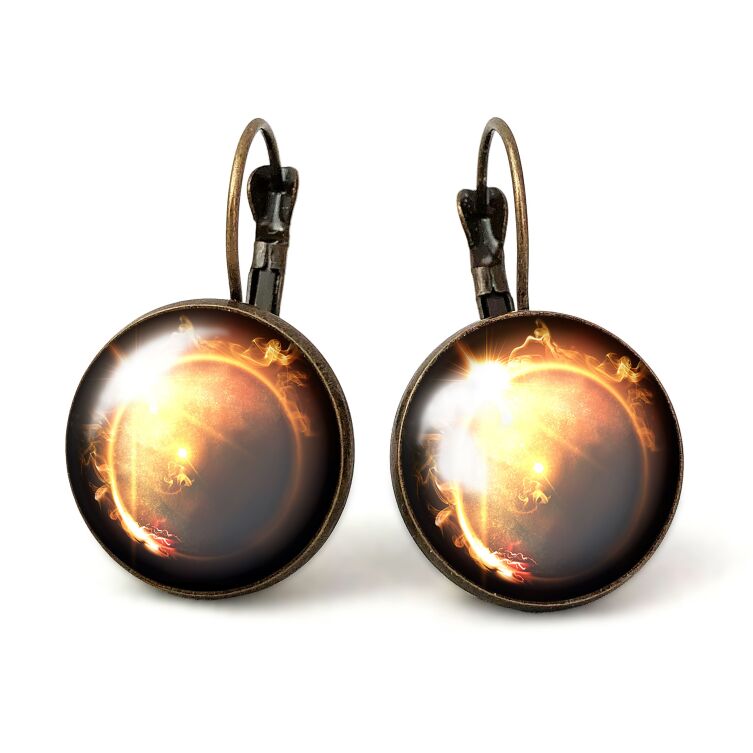 Grandes Boucles d'oreilles éclipse solaire