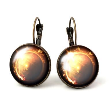 Grandes Boucles d'oreilles éclipse solaire