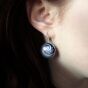 Grandes Boucles d'oreilles spirale bleue - 2