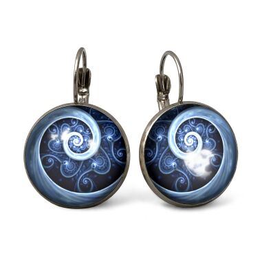 Grandes Boucles d'oreilles spirale bleue