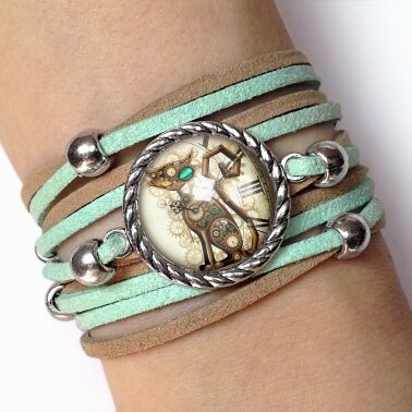 Frauen armband Steampunk Katze