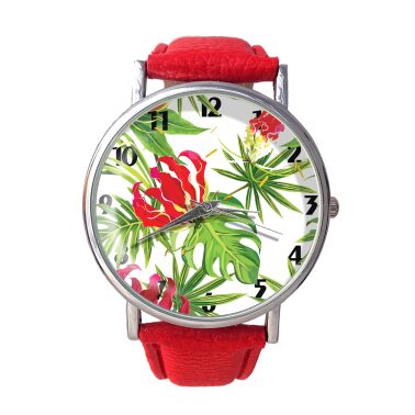 Unique montre fleurs tropicales
