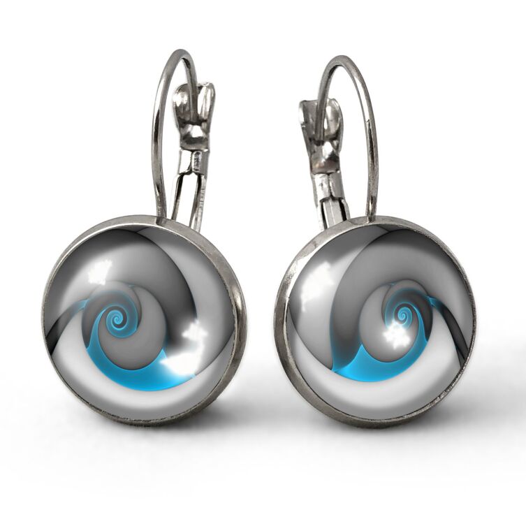 Boucles d'oreilles escargot bleu