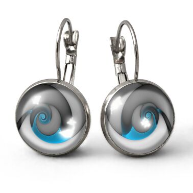 Boucles d'oreilles escargot bleu