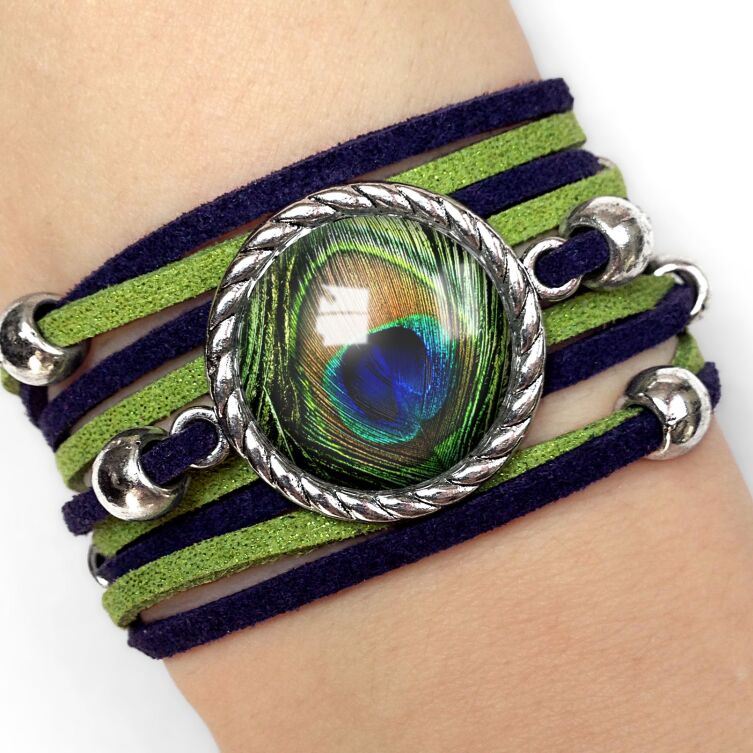 Frauen armband pfau auge