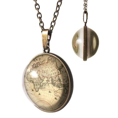 Big two-sided necklace World map