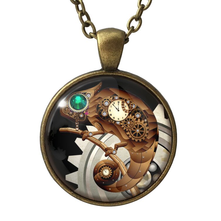 Steampunk Chamäleon Kette