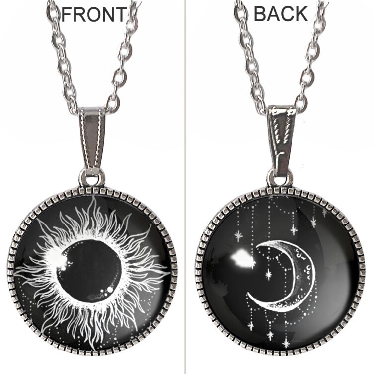 Zweiseitige Sonne und Mond Kette