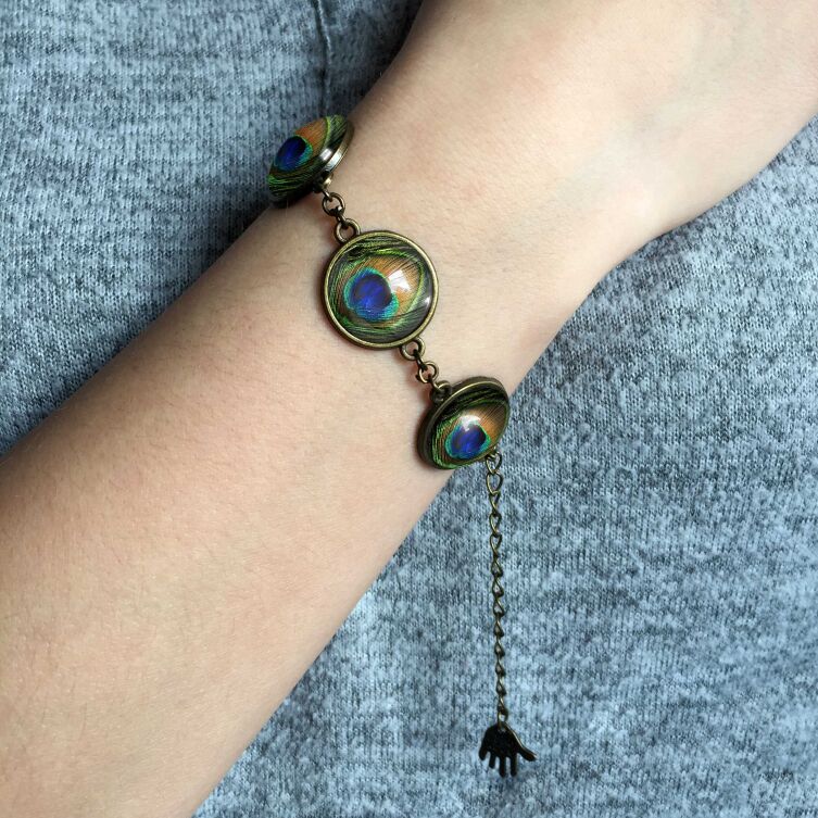 Frauen armband pfau auge
