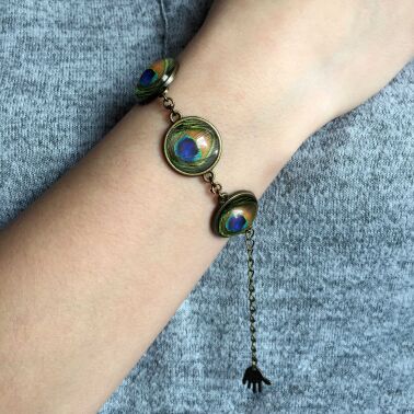 Frauen armband pfau auge