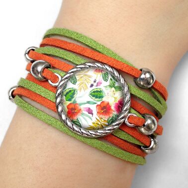 Frauen armband tropische blumen