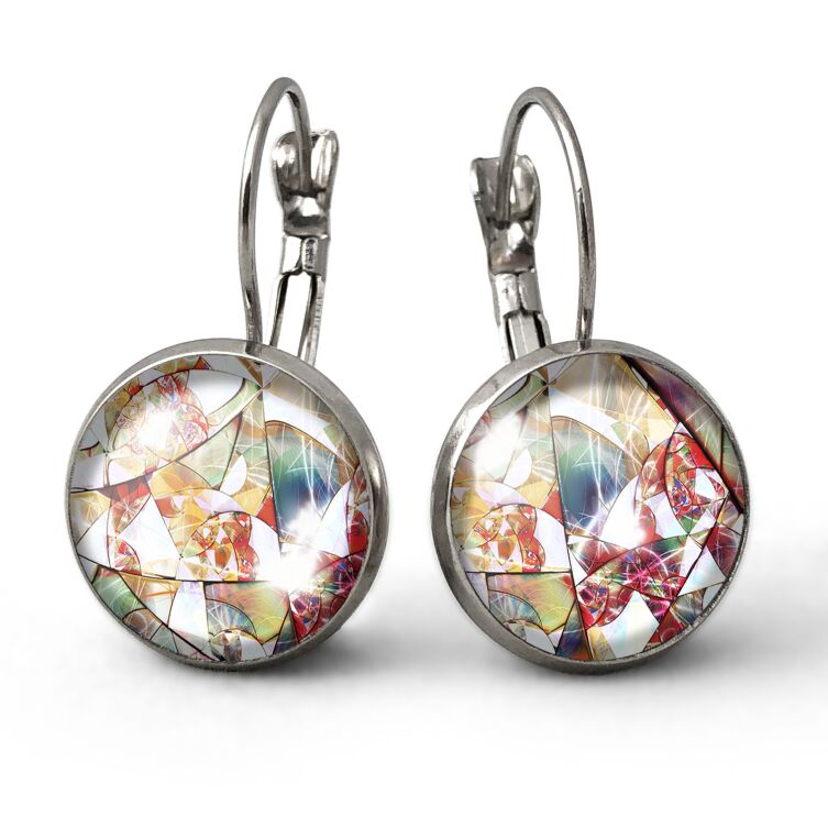 Boucles d'oreilles vitrail