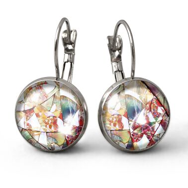 Boucles d'oreilles vitrail
