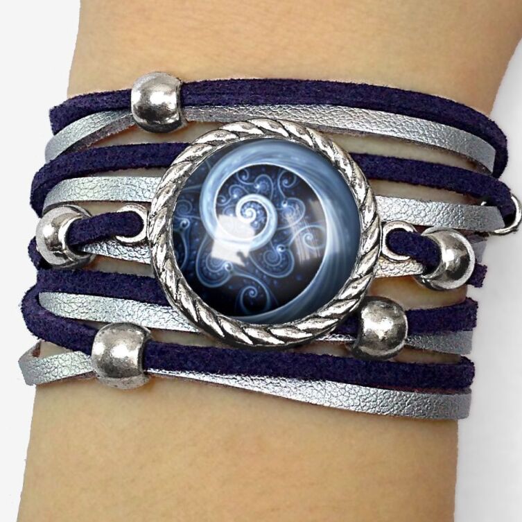 Bracelet pour femme spirale bleue