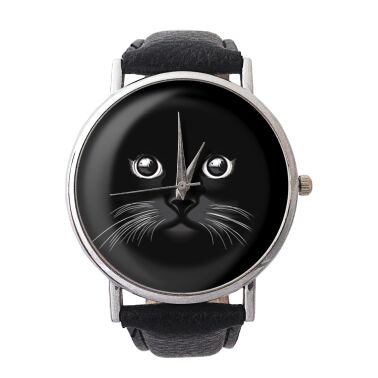Unique montre chat noir