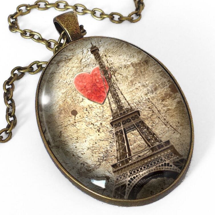 Medaglione ovale Amo Parigi