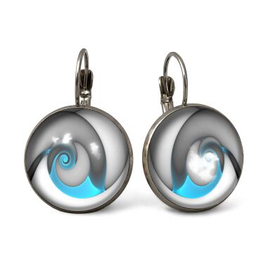 Grandes Boucles d'oreilles escargot bleu
