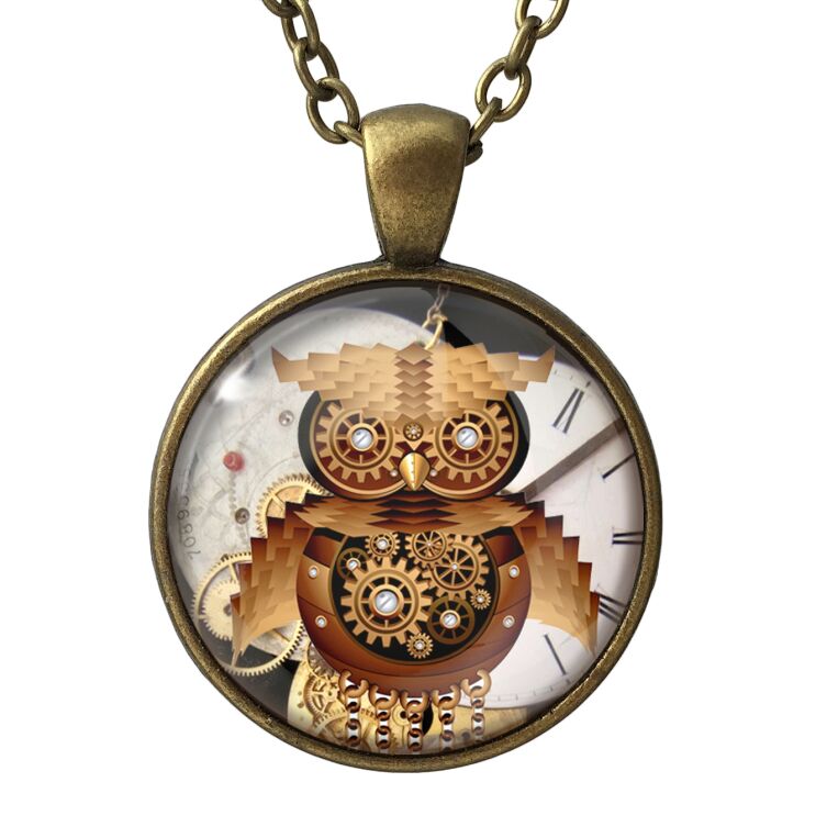 Halskjeder steampunk ugle