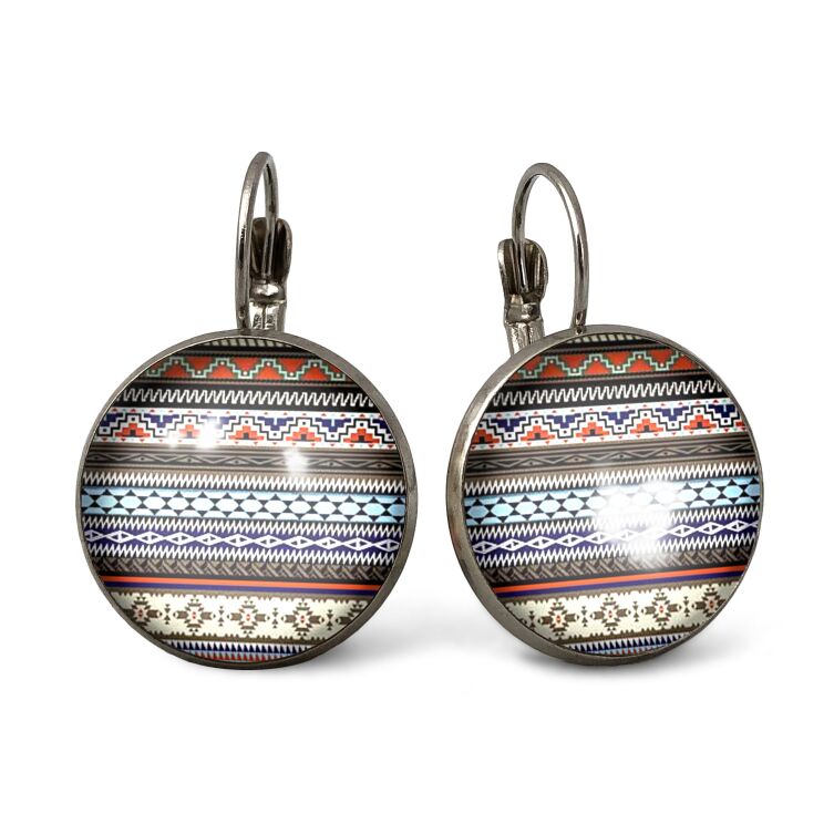 Big aztec pattern earrings