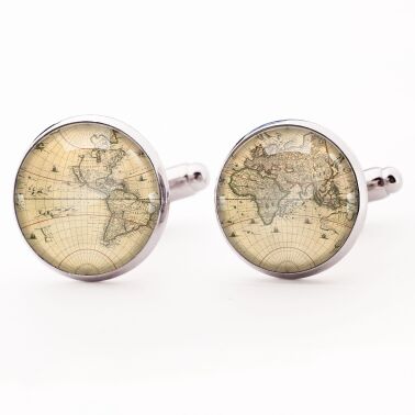 Boutons de manchette carte du monde
