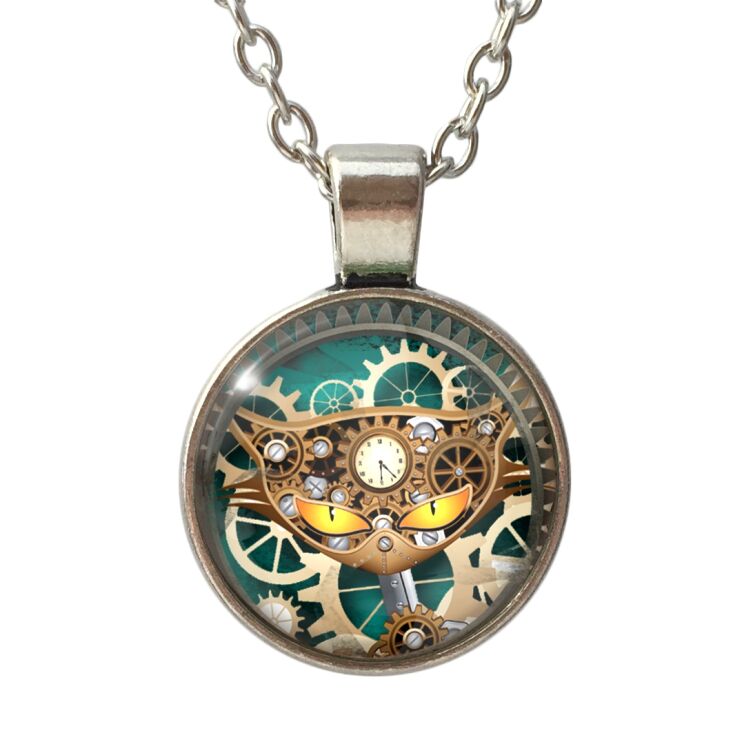 Halskjeder steampunk katt