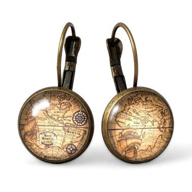 Boucles d'oreilles carte du monde