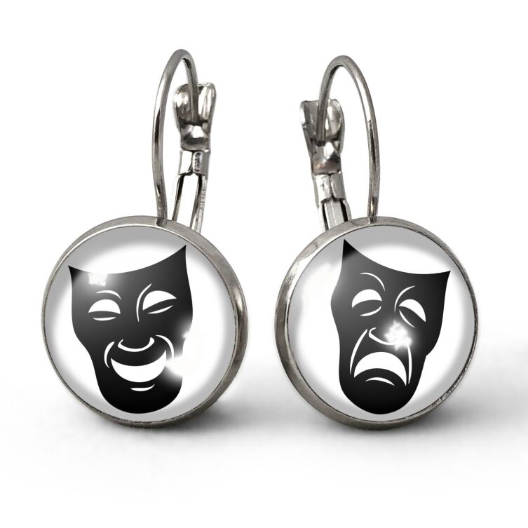Náušnice gledališke maske