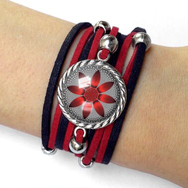 Frauen armband rote Blume